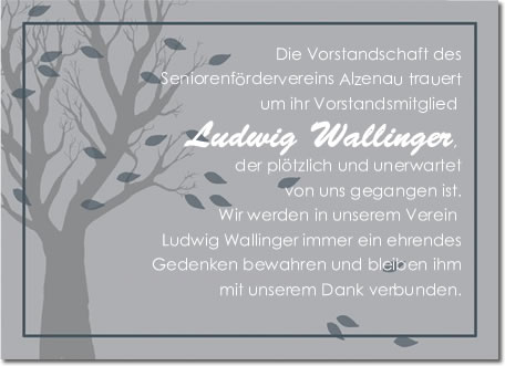 Traueranzeige Ludwig Wallinger