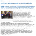 Sparkasse übergibt Spende an Alzenauer Vereine, Presseartikel Main-Echo, 03.12.2011